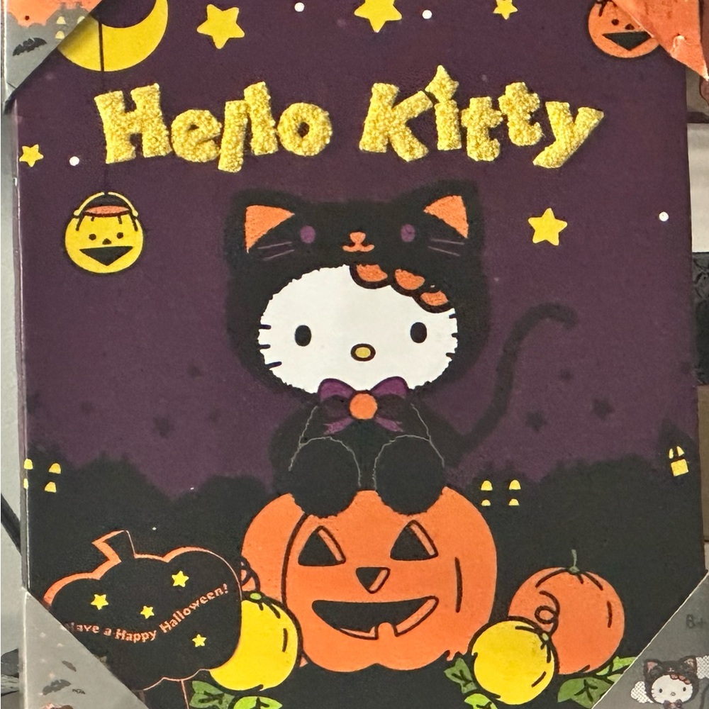 Hello Kitty Halloween Art in Purple and Orange